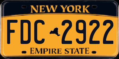 NY license plate FDC2922