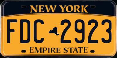 NY license plate FDC2923