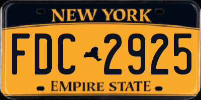 NY license plate FDC2925
