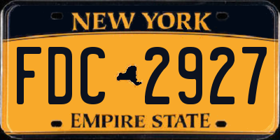 NY license plate FDC2927