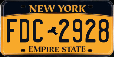NY license plate FDC2928