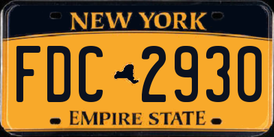 NY license plate FDC2930
