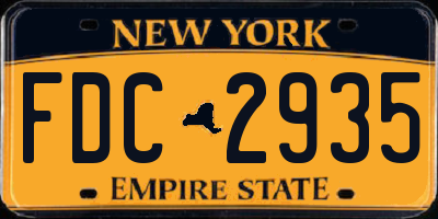NY license plate FDC2935
