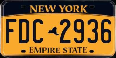 NY license plate FDC2936