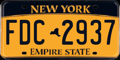 NY license plate FDC2937
