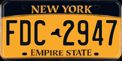NY license plate FDC2947