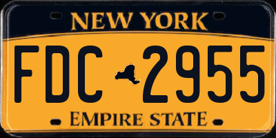 NY license plate FDC2955