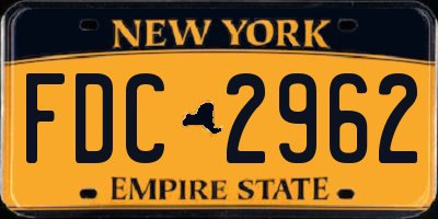 NY license plate FDC2962