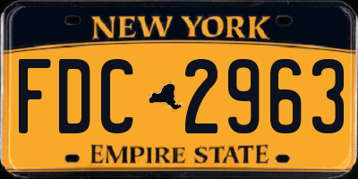 NY license plate FDC2963