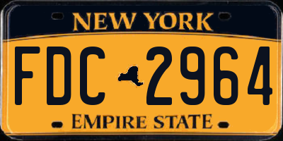 NY license plate FDC2964