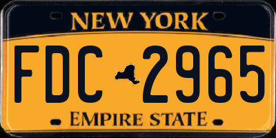 NY license plate FDC2965