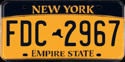 NY license plate FDC2967