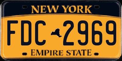 NY license plate FDC2969