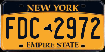NY license plate FDC2972