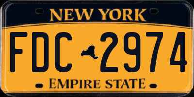 NY license plate FDC2974