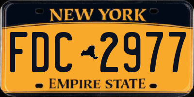 NY license plate FDC2977