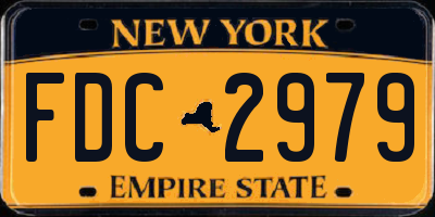 NY license plate FDC2979