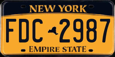 NY license plate FDC2987