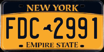 NY license plate FDC2991
