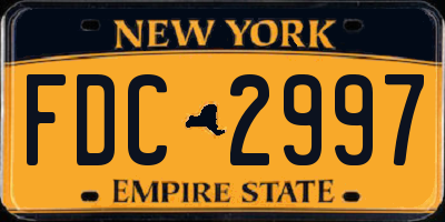 NY license plate FDC2997