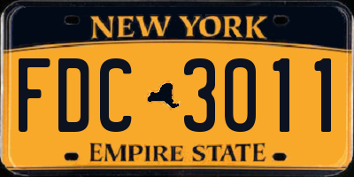 NY license plate FDC3011