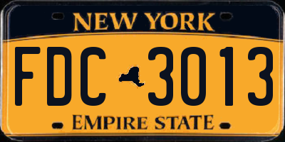 NY license plate FDC3013