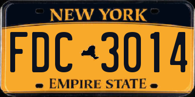 NY license plate FDC3014