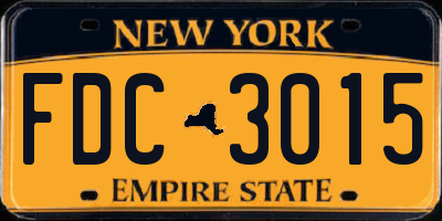 NY license plate FDC3015