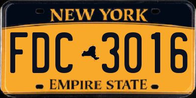 NY license plate FDC3016