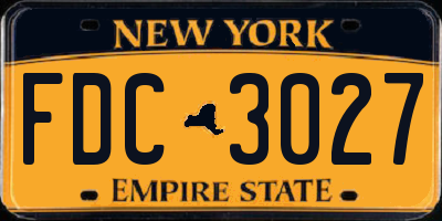 NY license plate FDC3027
