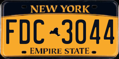NY license plate FDC3044