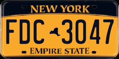 NY license plate FDC3047