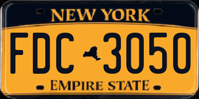 NY license plate FDC3050