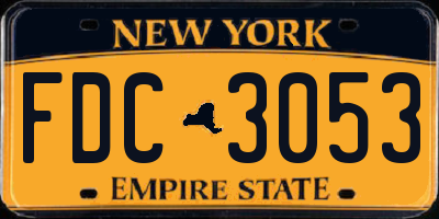 NY license plate FDC3053