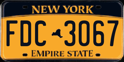 NY license plate FDC3067