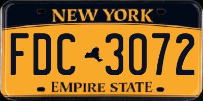 NY license plate FDC3072
