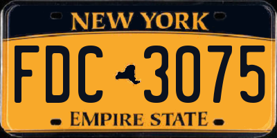 NY license plate FDC3075