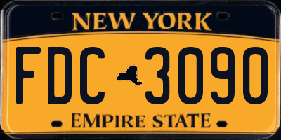 NY license plate FDC3090