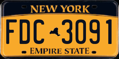 NY license plate FDC3091