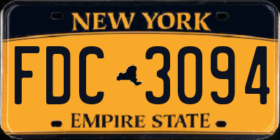 NY license plate FDC3094