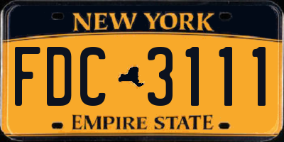 NY license plate FDC3111