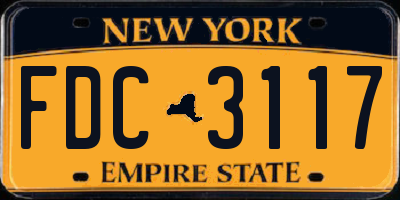 NY license plate FDC3117