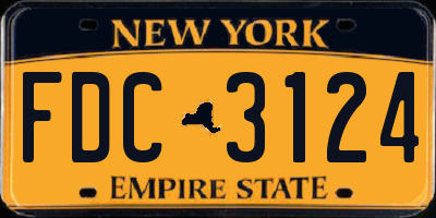 NY license plate FDC3124