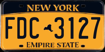 NY license plate FDC3127