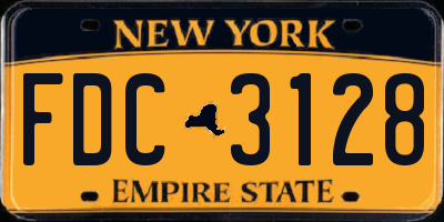 NY license plate FDC3128