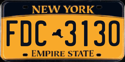 NY license plate FDC3130
