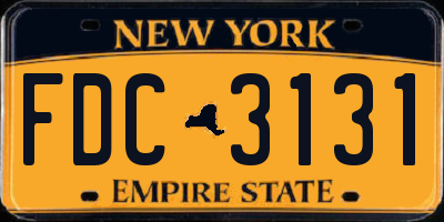 NY license plate FDC3131