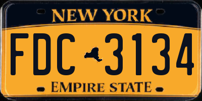 NY license plate FDC3134
