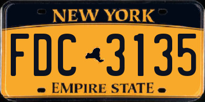 NY license plate FDC3135