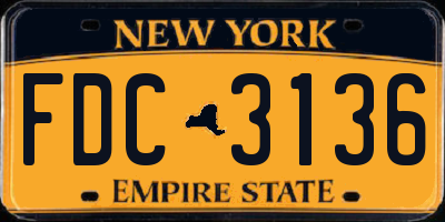 NY license plate FDC3136